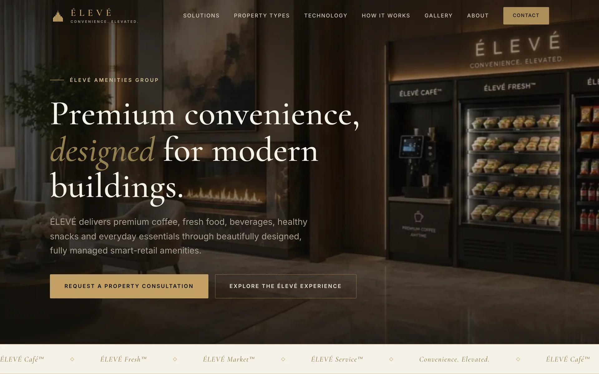 ÉLEVÉ homepage hero