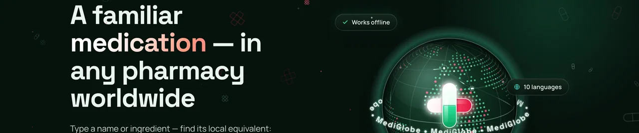 MediGlobe homepage hero